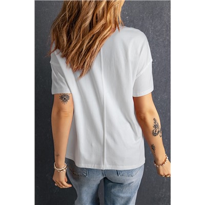 White Star Patchwork Loose T-shirt