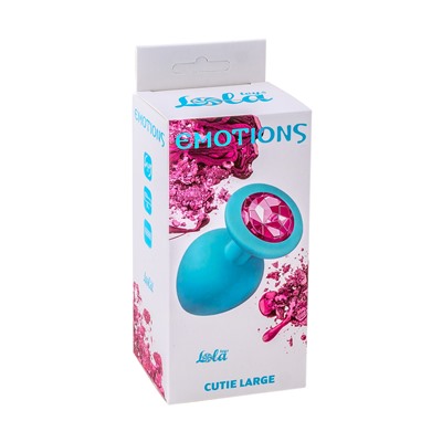 Анальная пробка Emotions Cutie Large Turquoise pink crystal 4013-03Lola