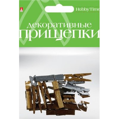 Декоративные прищепки "Микс. Металлизированные цвета" 35мм, 3 цвета 2-360/10 Альт