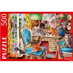 Puzzle  500 элементов "Котята в спальне" (Ф500-7133)