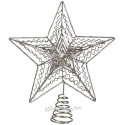 Светящаяся звезда на елку Silver Rene - Stellar 30 см, 10 теплых белых LED ламп, IP20 (Koopman)