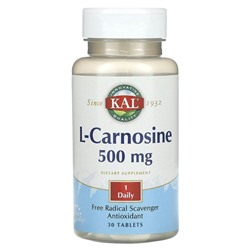 KAL, L-карнозин, 500 мг, 30 таблеток