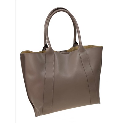 Женская сумка шоппер из натуральной кожи, цвет бежевый