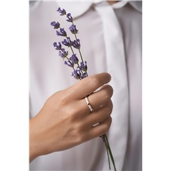 Кольцо женское разомкнутое с камнями украшение на палец регулируемое кольцо с эмалью "Игра теней" MERSADA #925620