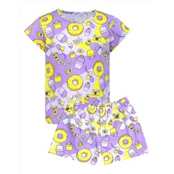 Пижама детская KETMIN DREAM СЛАДКИЙ ПРАЗДНИК цв.Фиолетовый (Футболка/Шорты)