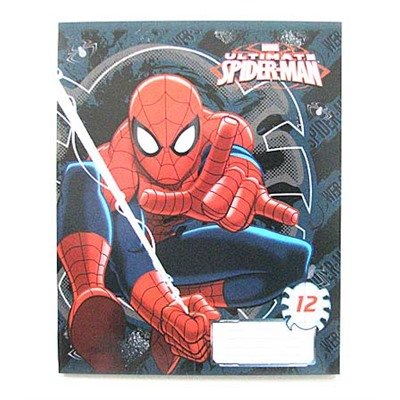 Тетр. 12л круп.кл. Академ SM215/5 картон Spiderman (УФ Лак) уп120 арт.0212-308