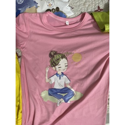 Набор футболок из 3 шт, арт КД95, цвет: чёрный+розовый+белый ОЦ