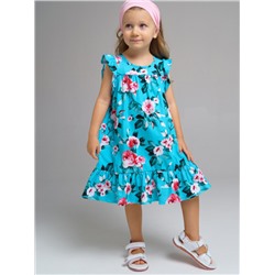 12222063 Платье трикотажное для девочек, голубой,разноцветный