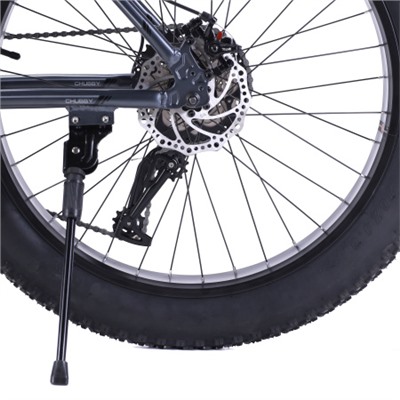 Велосипед фэт-байк 26"x4" рама 21" COMIRON CHUBBY, 1*10sp L-TWOO, 34T, CASSETE 11-42T, SUSPENSION, чёрно-серый mustang