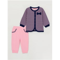 CWNG 90060-27-298 Комплект для девочки (кофточка, брюки), розовый-темно-синий