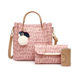 Набор сумок из 3 предметов, арт А46, цвет: розовый ОЦ