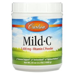 Carlson, Mild-C, Витамин C в кристаллах, 35 унций (1000 г)