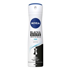 Дезодорант спрей NIVEA Антиперспирант Чёрное и Белое Pure женский, 150 мл (82230)