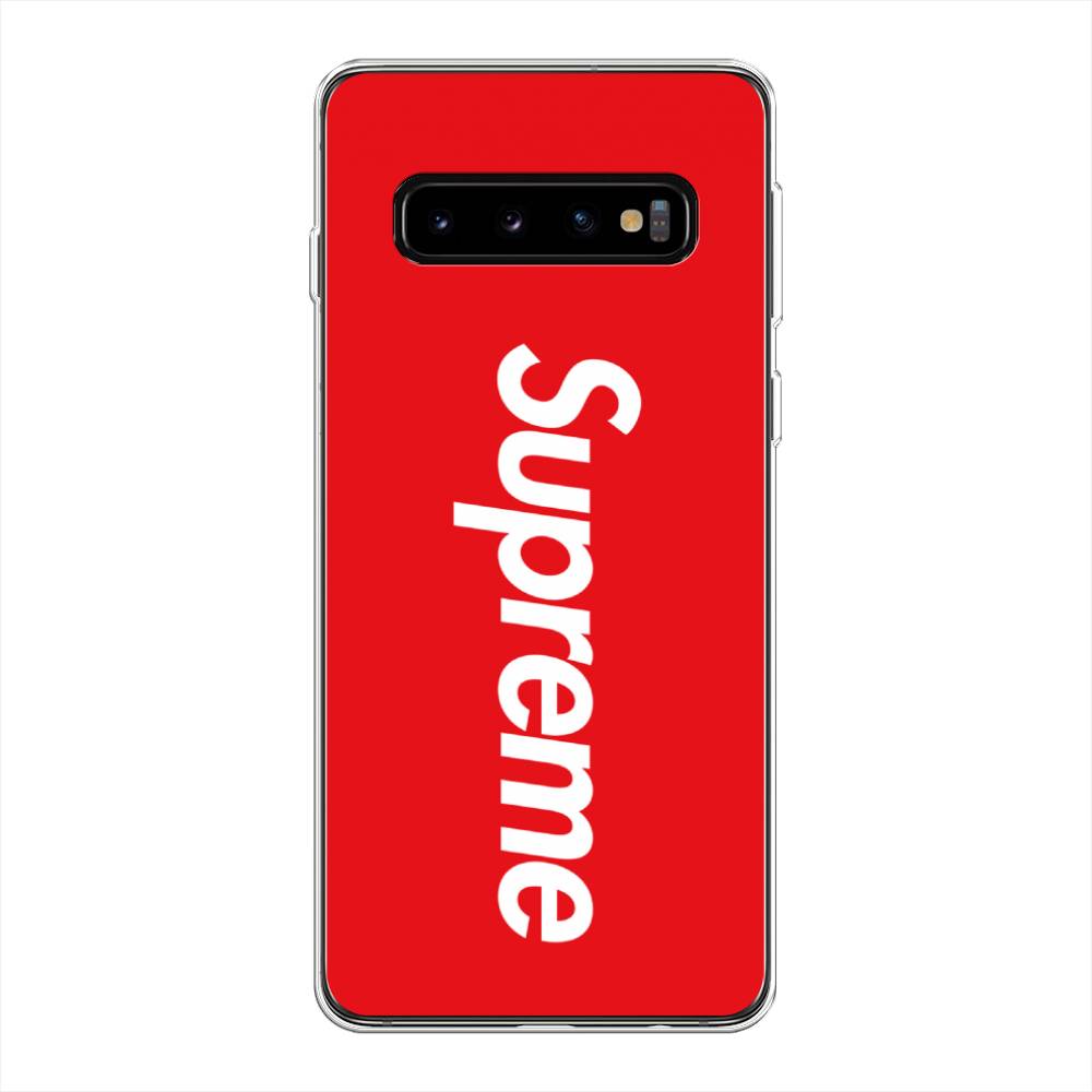 Силиконовый чехол Supreme на красном фоне на Samsung Galaxy S10 Plus  купить, отзывы, фото, доставка - Клуб Шопоголиков 