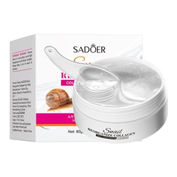Патчи для глаз с муцином улитки и коллагеном SADOER Snail reorganize collagen anti-aging repair eye mask, 80 гр