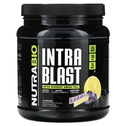 Nutrabio Labs, Intra Blast, аминокислотное топливо для приема во время тренировки, черничный лимонад, 683 г (1,51 фунта)