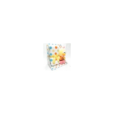 Плед Детский + Игрушка Плюшевая ЦЫПА (желтый-горошек) (70*90)