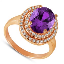 Кольцо (вставки: Цирконы, фиолет; покрытие: Золото)