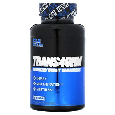 EVLution Nutrition, Trans4orm, энергичная коррекция веса, 60 растительных капсул