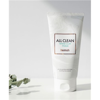 Heimish / Очищающая пенка для умывания лица от прыщей и снятия макияжа. All Clean White Clay Foam. 150 мл.