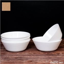 Набор суповых тарелок 6 штук 650 мл ЕВРО белый / LMLW60 (white)/уп 8/
