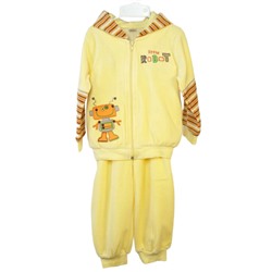 U1035/23/19 Комплект детский Робот (куртка+брюки), молочный/оранж.полоска