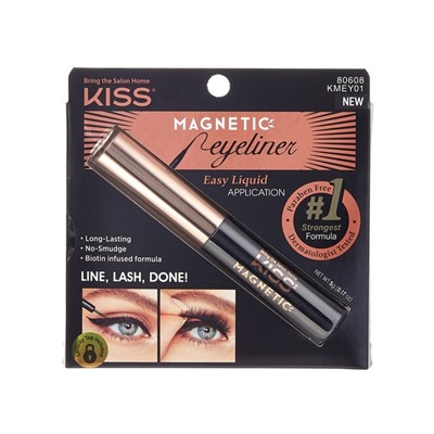 Магнитная жидкая подводка для ресниц Kiss Black Magnetic Eyeliner, KMEY01