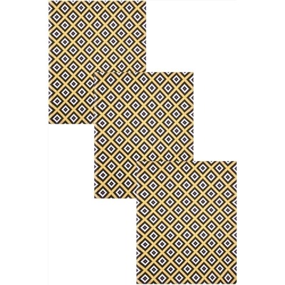 Набор полотенец рогожка (ТТ) 307 Блюз (желтый) - 3 шт - 45х60 см