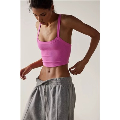 Bonbon Athletic Ribbed Cropped Cami Top