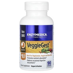 Enzymedica, VeggieGest, (предыдущее название Gastro), 90 капсул