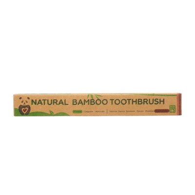 Зубная щетка бамбуковая мягкая, в коробке, коричневая