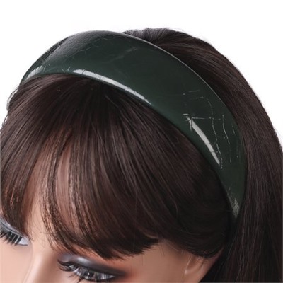 Ободок для волос экокожа / GTS-39 /уп.12/зеленый