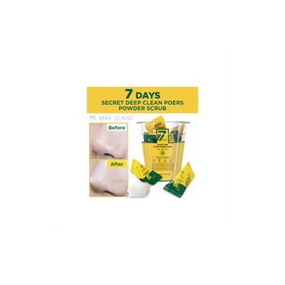 Скраб для лица May Island  7 Days Secret Pore Clear Powder Scrub 12шт*5гр Содовый