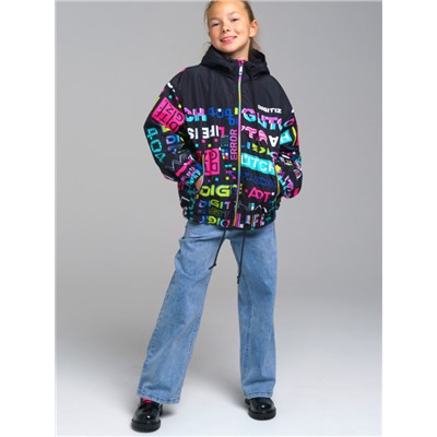 12321007 Куртка текстильная с полиуретановым покрытием для девочек (ветровка)