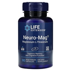 Life Extension, Neuro-Mag, L-треонат магния, 90 вегетарианских капсул