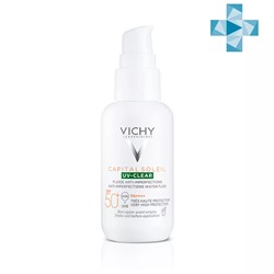 Виши Невесомый солнцезащитный флюид UV-Clear для лица против несовершенств SPF 50+, 40 мл (Vichy, Capital Soleil)
