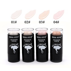 MISS FIVE  Стик - Хайлайтер для лица SHIMMER STICK Ostrich стойкий  (6 тонов)  8г  (A-128)  (ТВ-2451)