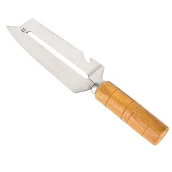 Нож-шинковка 5,5*2,5*25,5см. (нержавеющая сталь, дерево) (упак.пакет)