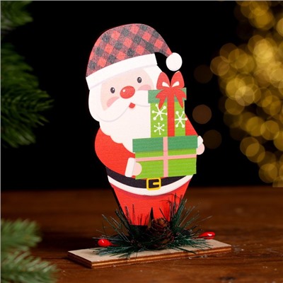 Новогодний декор «Дед Мороз и подарки», 9,5х4х15 см