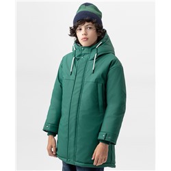 Скидка -50% Куртка демисезонная с капюшоном и принтом зеленая Button Blue