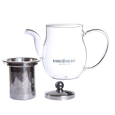 Стеклянный заварочный чайник "Kamjove" с ситом, 500 мл