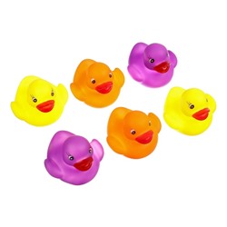 Набор игрушек для ванны «Резиновые уточки», 6 шт, цвет МИКС