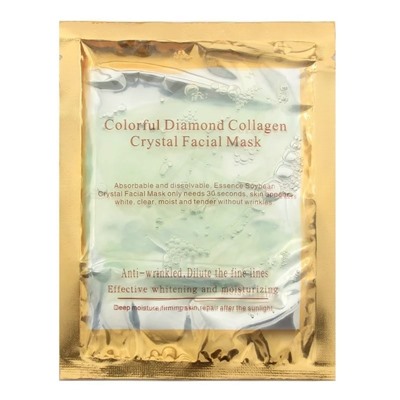 Маска для лица Гидрогелевая COLORFUL DIAMOND COLLAGEN Crystal Сверхтонкая кристальная с КОЛЛАГЕНОМ и BFGF  60г  (жемчужная)