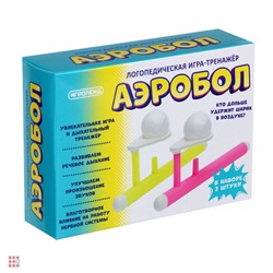 Логопедическая игра тренажер "Аэробол", PP, пенопласт, 14х10х4см, 4 цвета