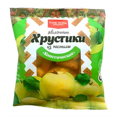 Хрустики яблочные из пастилы "Классические" (без сахара) 70г (20шт/кор)
