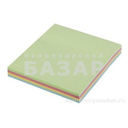 Блок для записей с клеевым краем, Alingar, пастель, 76 мм * 76мм, 4 цвета, 100 листов