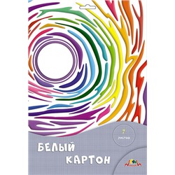 Картон белый А4  7л двухсторонний,мелованный С0261-16 "Волны" Апплика