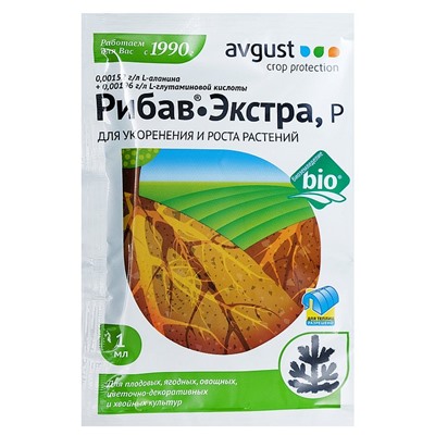 Рибав-экстра 1 мл (Август) стимуляция ростовых процессов в течение всего периода вегетации растений