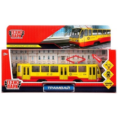 Модель TRAM71403-18SL-RDYE Трамвай желтый Технопарк   в Самаре