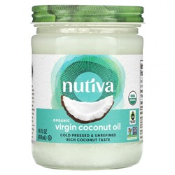 Nutiva, органическое кокосовое масло первого отжима, 414 мл (14 жидк. унций)